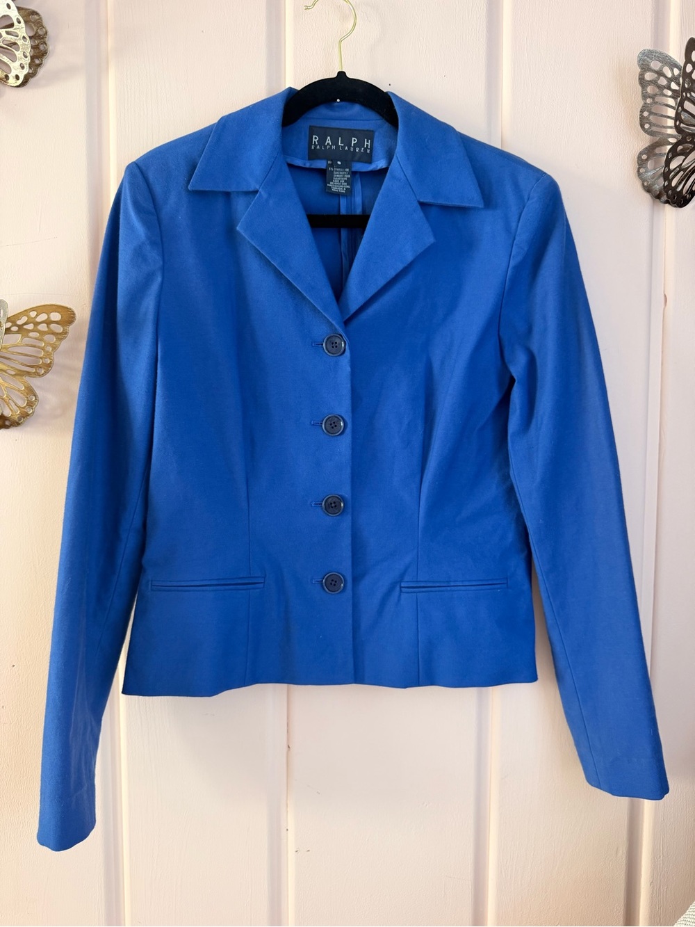 Ralph Lauren Women's Royal Blue Tailored Cotton Blazer sz8